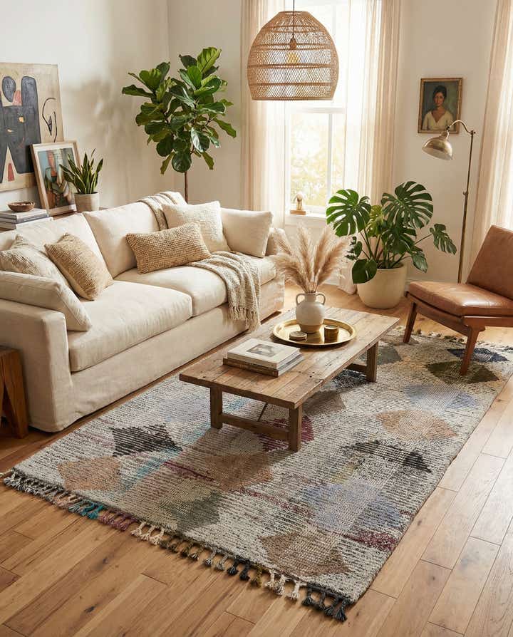 5' 2 x 7' 8 Hand Knotted Moroccan Wool Rug