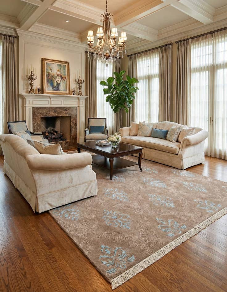 Detail image of  6' 7 x 9' 6  Hand Knotted Darya Wool Rug