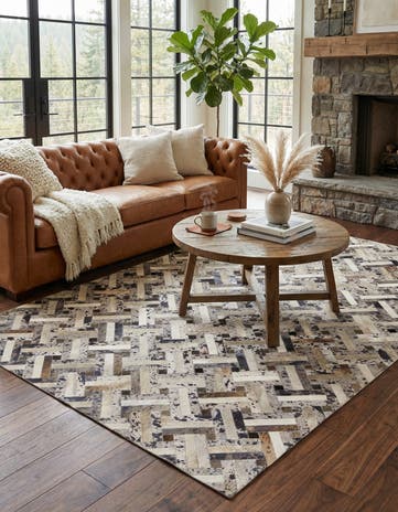 5' x 8' Cowhide Stocks Rug