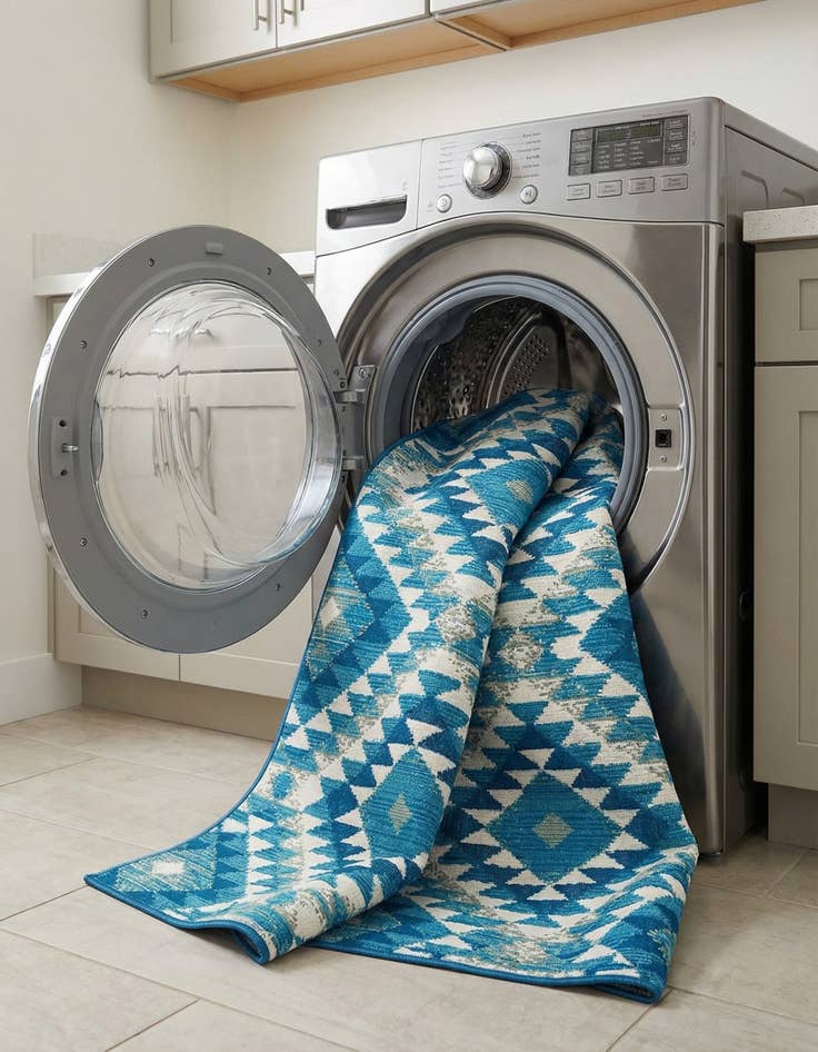 Detail image of 5' 3 x 8'  Washable Southwestern Indoor / Outdoor Rug