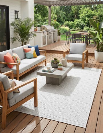 5' x 7' 10 Easy-Clean Modern Indoor / Outdoor Rug