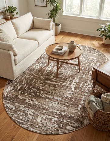 Chocolate Brown Hermitage Oval Rug