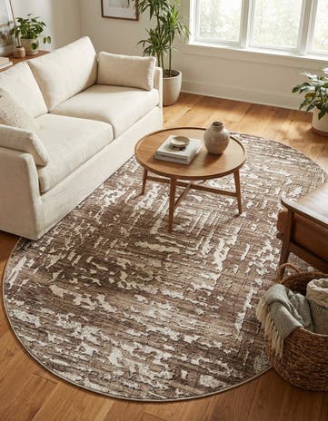 Chocolate Brown Hermitage Oval Rug