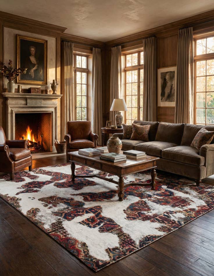 Detail image of 8' 5 x 8' 8  Hand Knotted Ultra Vintage Persian Wool Square Rug