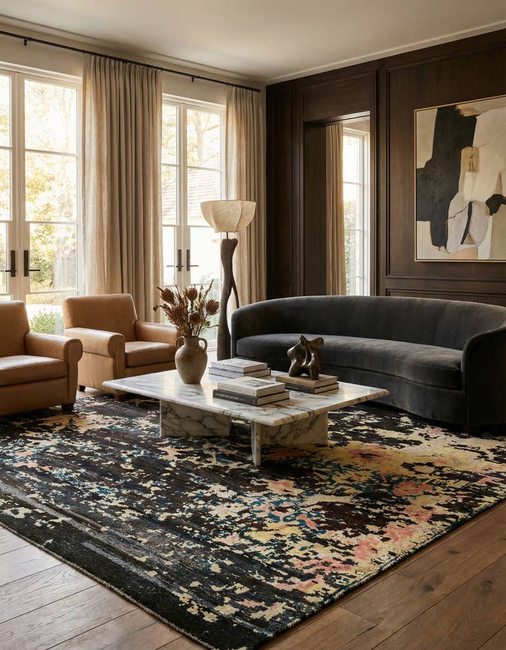 Detail image of 12' 7 x 15' 3 Hand Knotted Darya Wool Rug