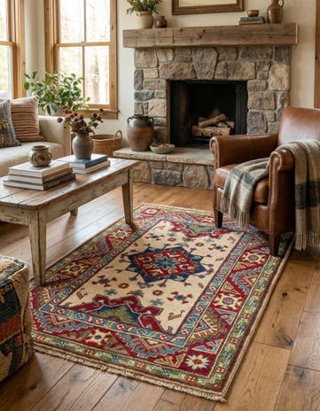 2' 8 x 4' 1 Hand Knotted Kazak Rug