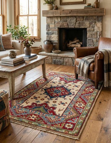 2' 8 x 4' 1 Hand Knotted Kazak Rug