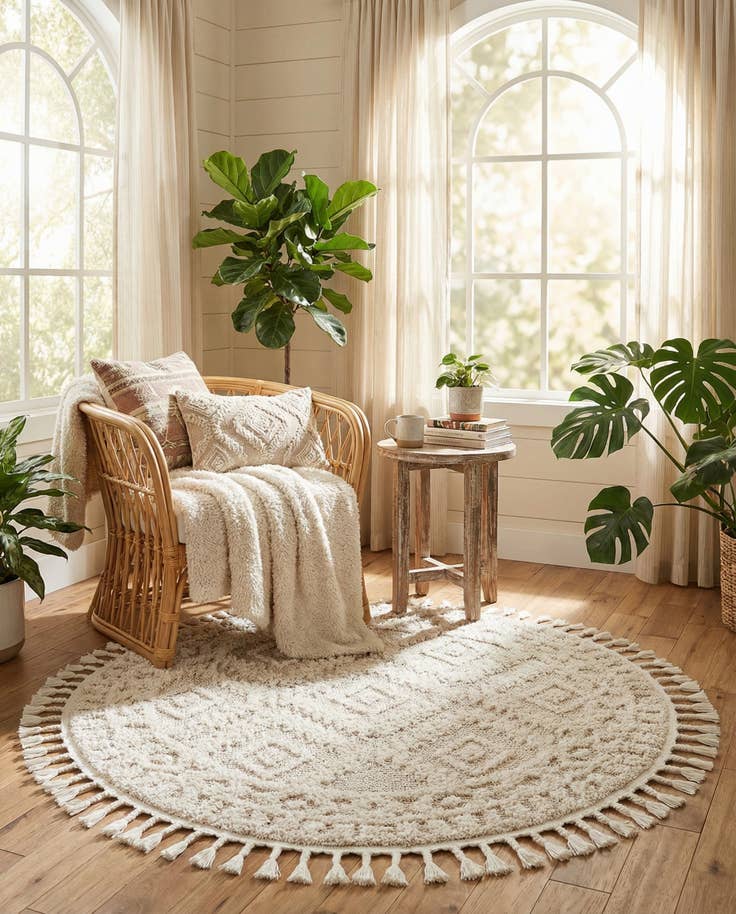 Detail image of 4' x 4' Boho Round Rug