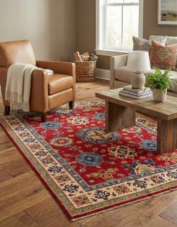 4' 10 x 6' 7 Hand Knotted Kazak Rug