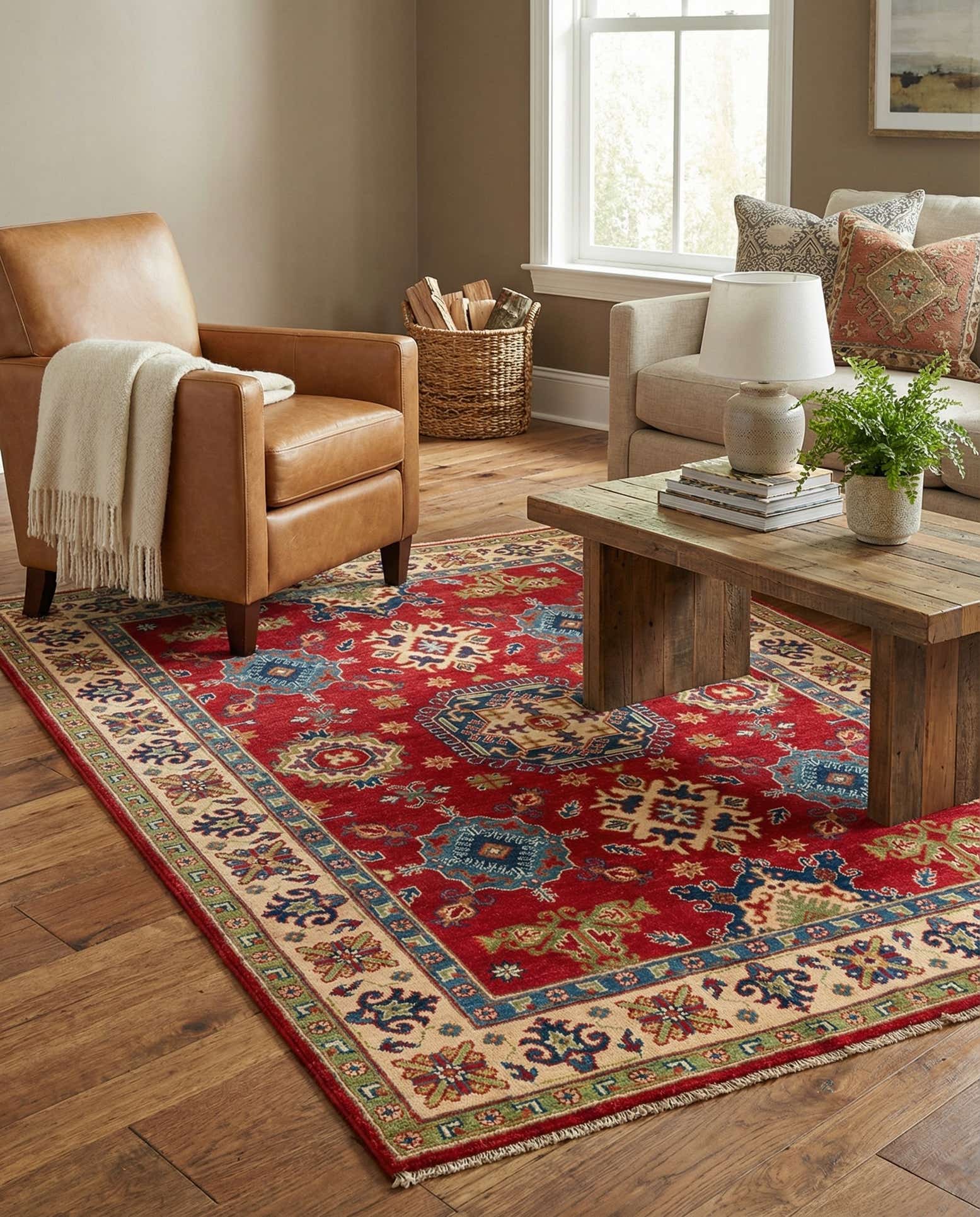 4' 10 x 6' 7 Hand Knotted Kazak Rug