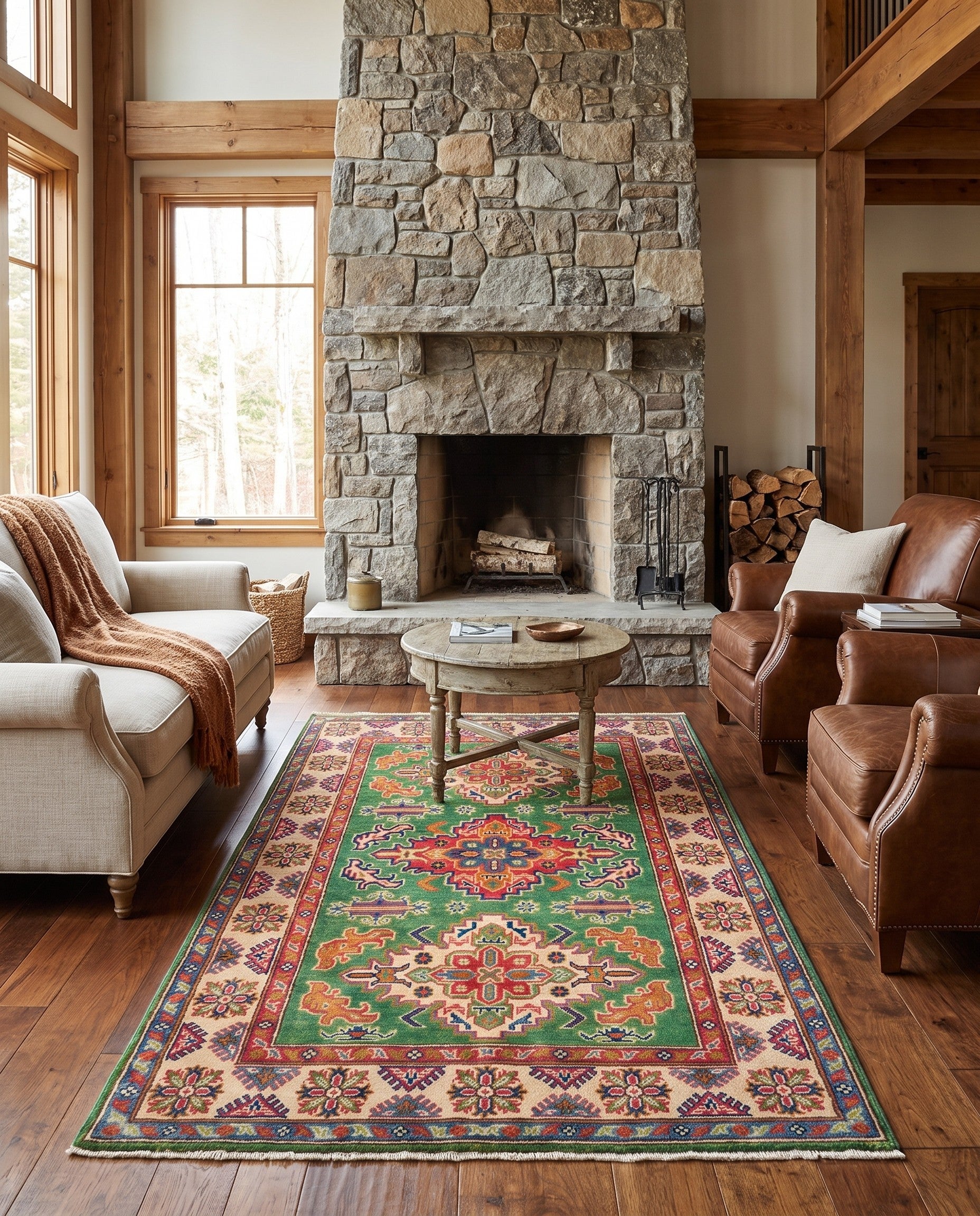 3' 11 x 6' 2 Hand Knotted Kazak Rug