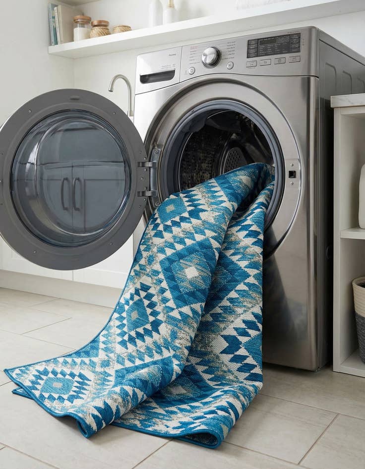 Detail image of 7' 10 x 10'  Washable Southwestern Indoor / Outdoor Rug