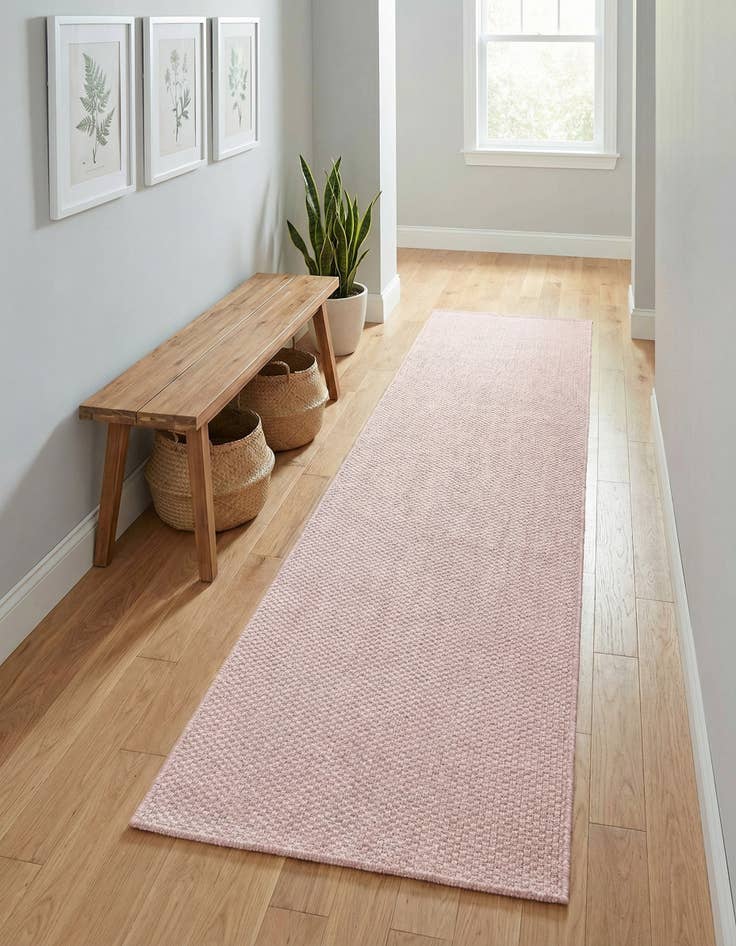 Detail image of 2' 7 x 12'  Washable Solid Indoor / Outdoor Runner Rug
