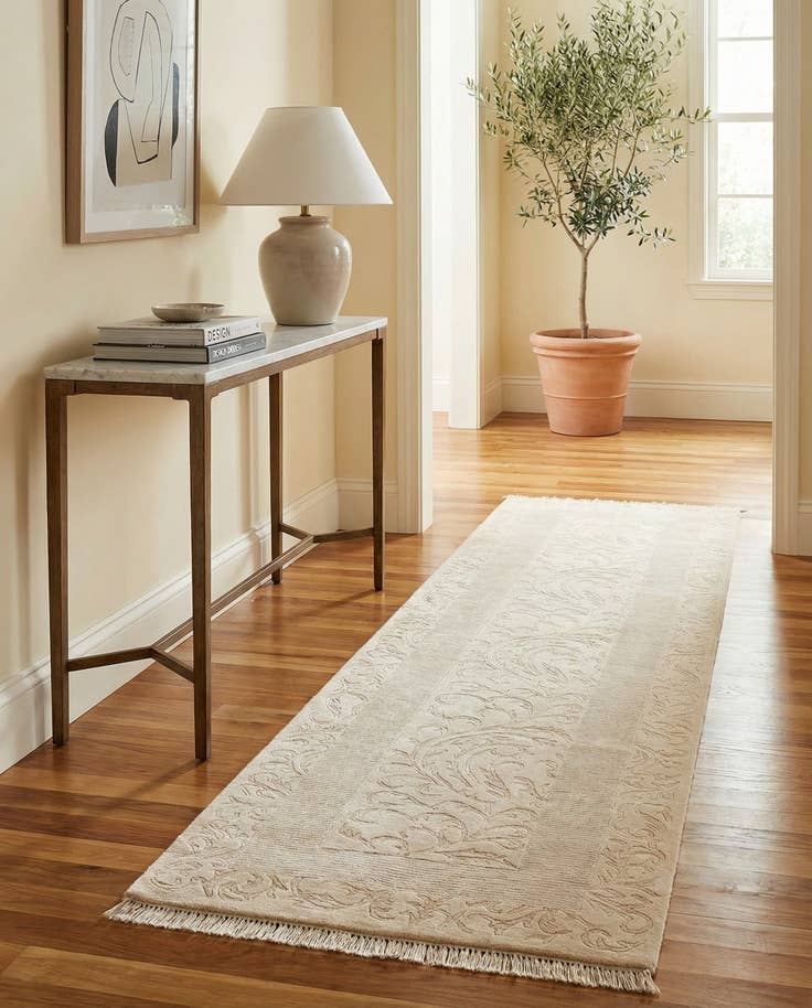 Detail image of 3' 4 x 12' 10 Hand Knotted Darya Wool Runner Rug