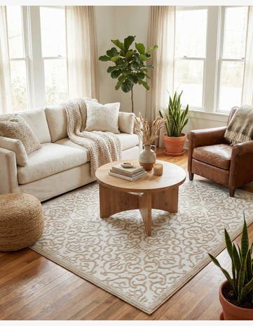 Snow White Himalaya Square Rug