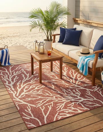 5' 3 x 7' Easy-Clean Coastal Indoor / Outdoor Rug
