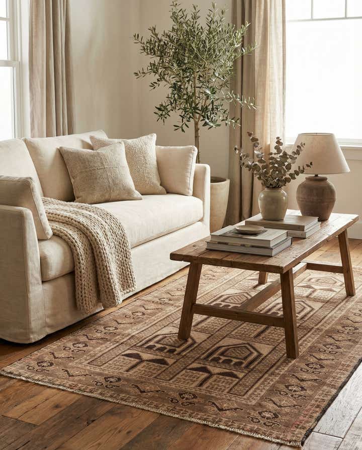3' 4 x 6' 1 Hand Knotted Ultra Vintage Persian Wool Rug