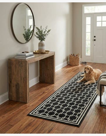 Jill Zarin Black Metropolitan Uptown Runner Rug