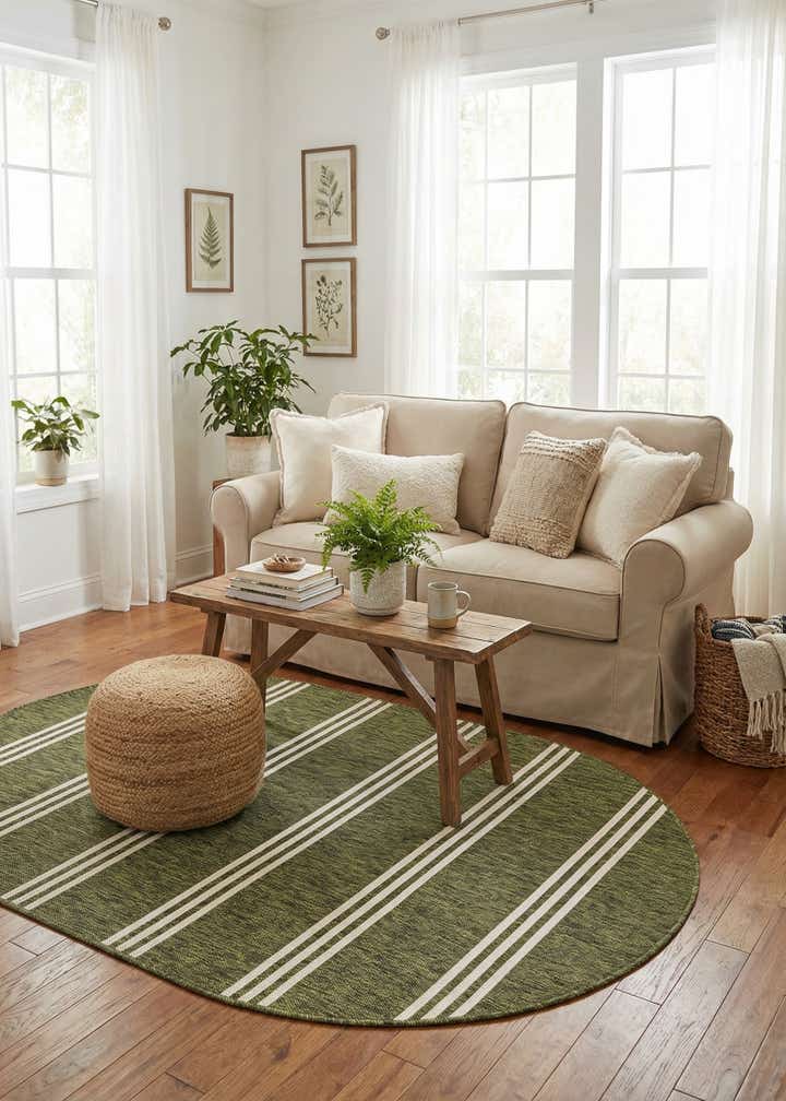 5' 3 x 8' Easy-Clean Jill Zarin Anguilla Indoor / Outdoor Oval Rug