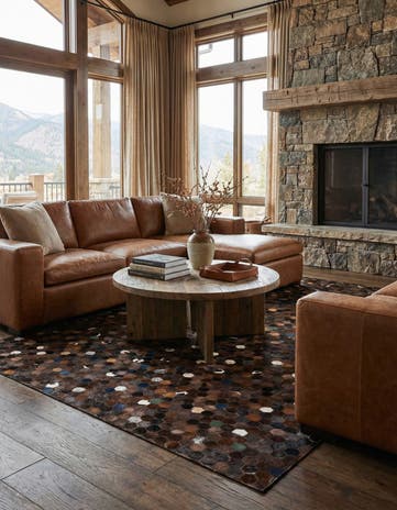 5' x 8' Cowhide Stocks Rug