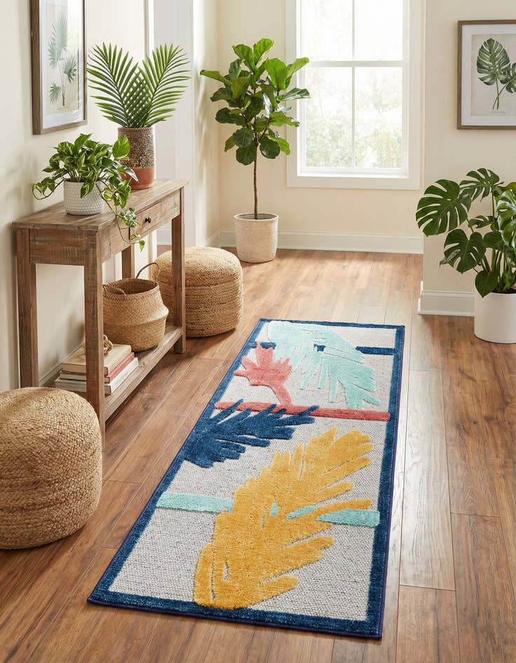 Detail image of 2' x 6'  Washable Belize Indoor / Outdoor Runner Rug