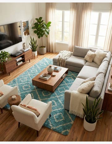 10' 8 x 14' Trellis Shag Rug