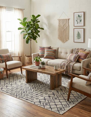 7' x 10' Easy-Clean Lattice Indoor / Outdoor Rug