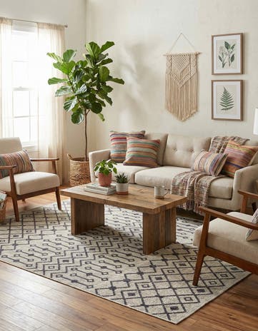 7' x 10' Easy-Clean Lattice Indoor / Outdoor Rug
