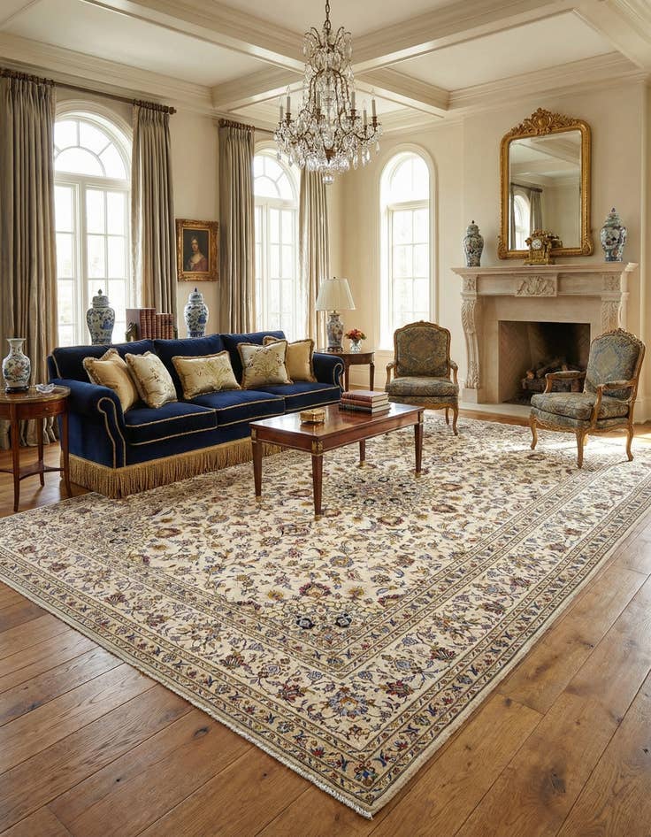 Detail image of 8' x 11' 6 Kashan Wool Rug