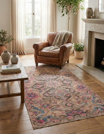3' 8 x 6' 10 Hand Knotted Ultra Vintage Persian Wool Rug