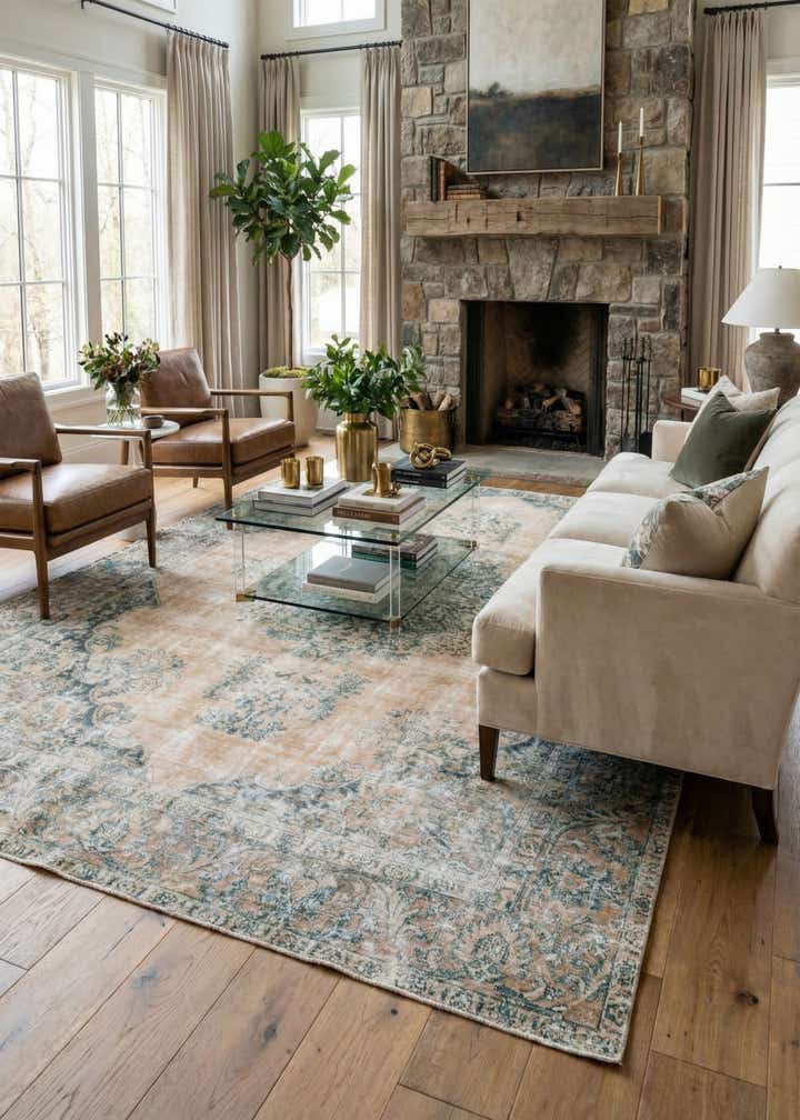 8' 4 x 11' 10 Hand Knotted Ultra Vintage Persian Wool Rug