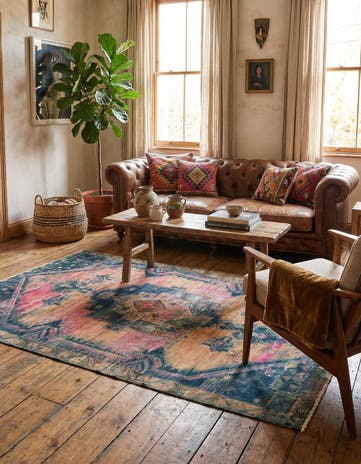 4' x 6' 10 Hand Knotted Ultra Vintage Persian Wool Rug