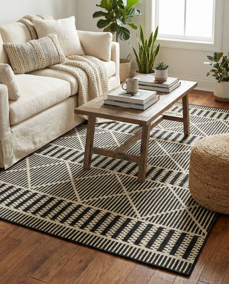 Detail image of 4' x 6' Easy-Clean Trellis Indoor / Outdoor Rug
