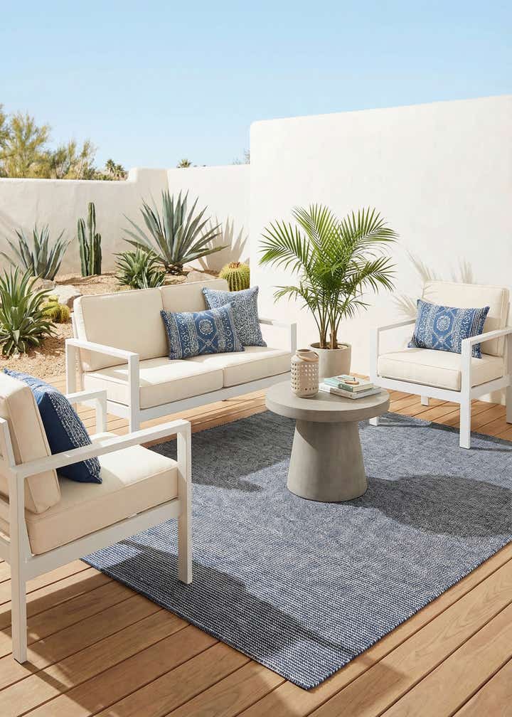 7' 10 x 7' 10 Easy-Clean Jill Zarin Palm Springs Indoor / Outdoor Square Rug