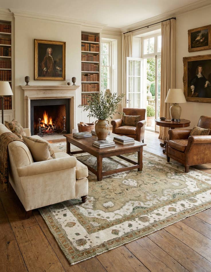 Detail image of 9' 8 x 12' 7  Hand Knotted Vintage Royal Persian Wool Rug