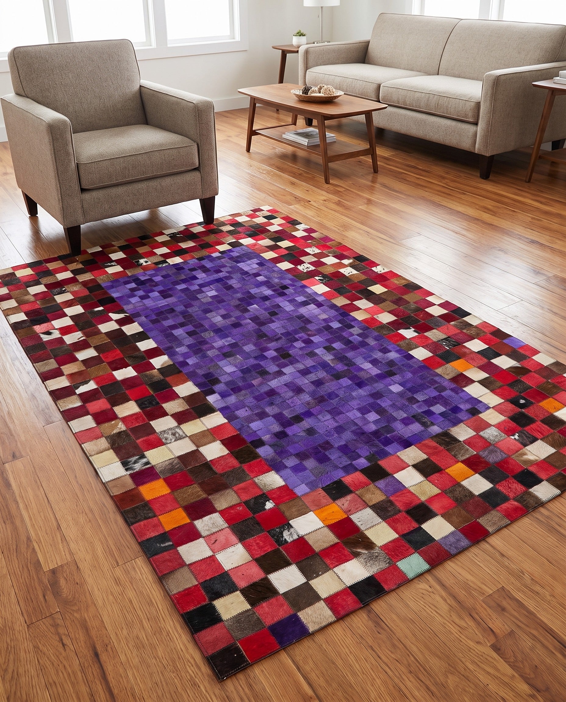 4' x 6' Cowhide Leather Rug