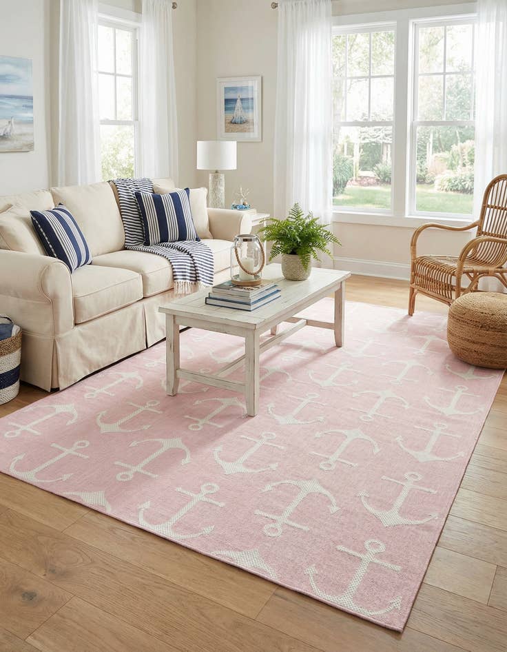 Detail image of 7' 10 x 11'  Washable Coastal Indoor / Outdoor Rug
