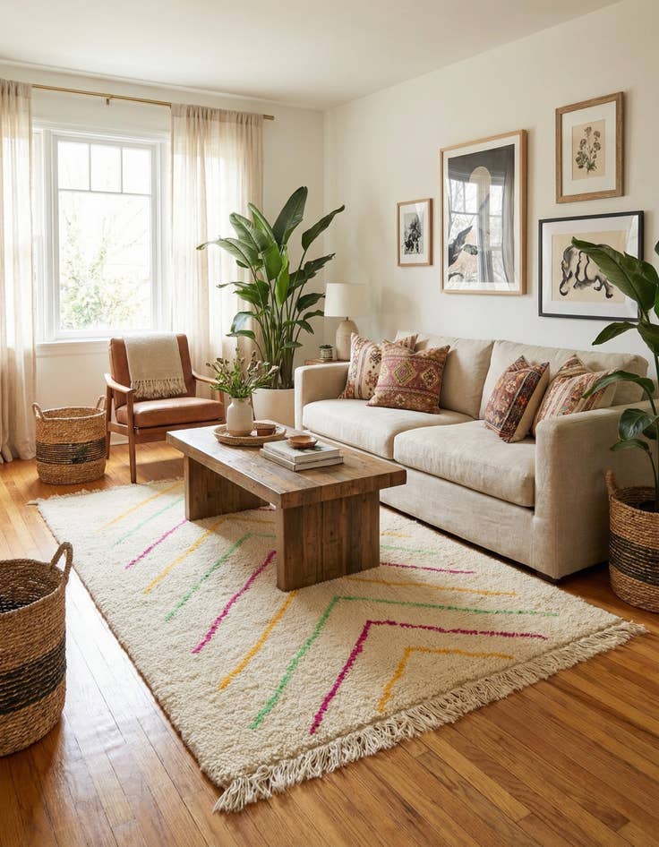 Detail image of 3' 9 x 5' 8  Hand Knotted Moroccan Wool Rug