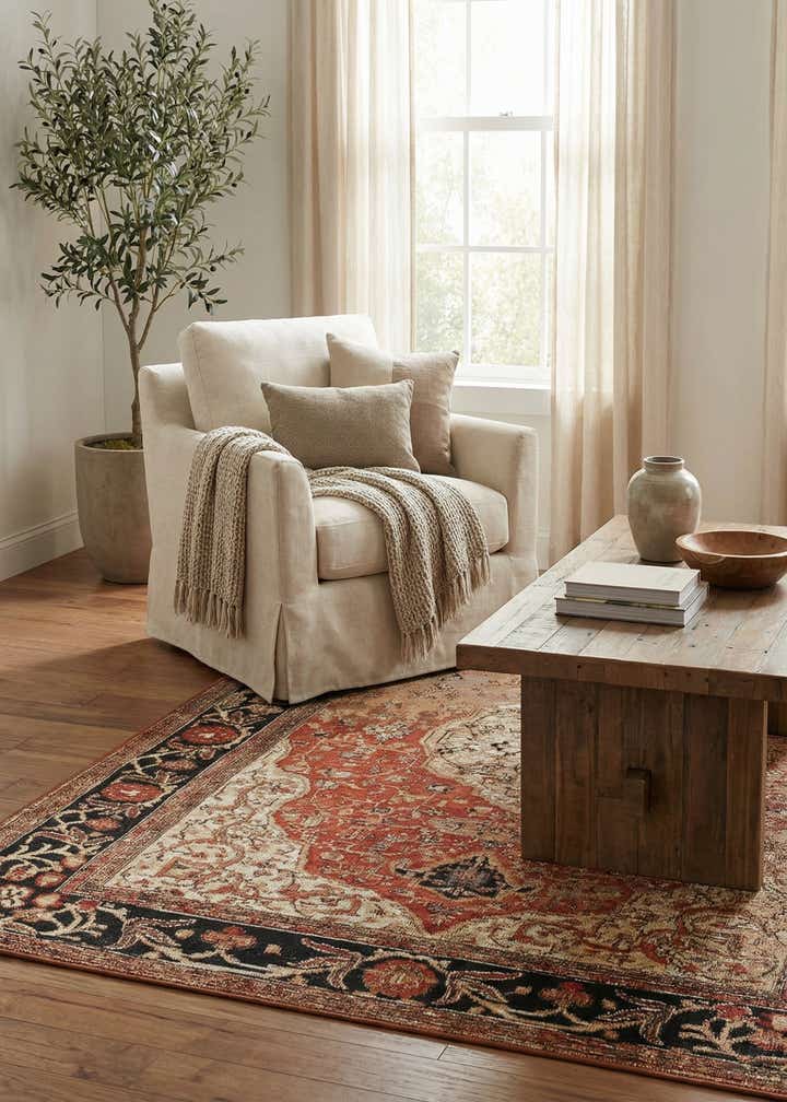4' x 6' Easy-Clean Traditional Indoor / Outdoor Rug