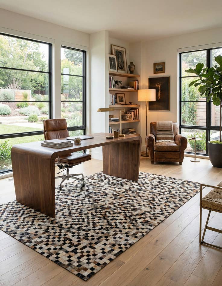 Detail image of  5' x 7' 11 Cowhide - Patchwork Rug