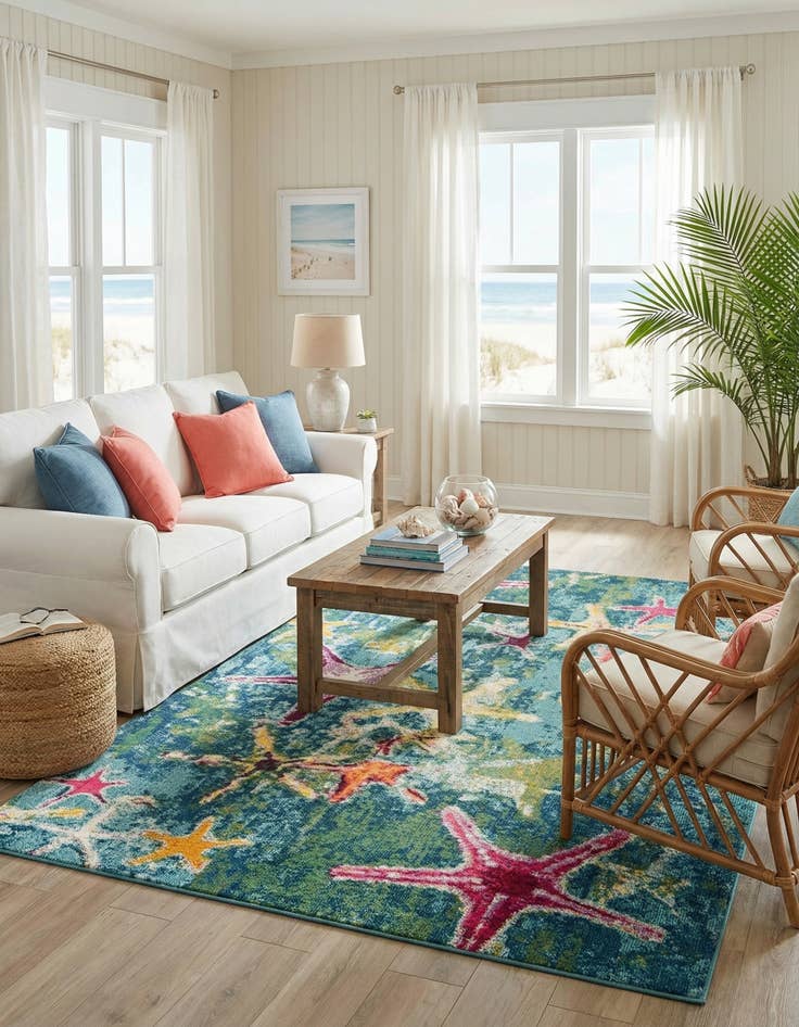 Detail image of 7' 1 x 10'  Washable Capri Rug