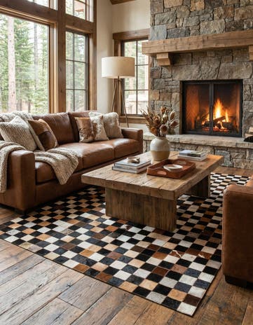 5' x 8' Cowhide Leather Rug
