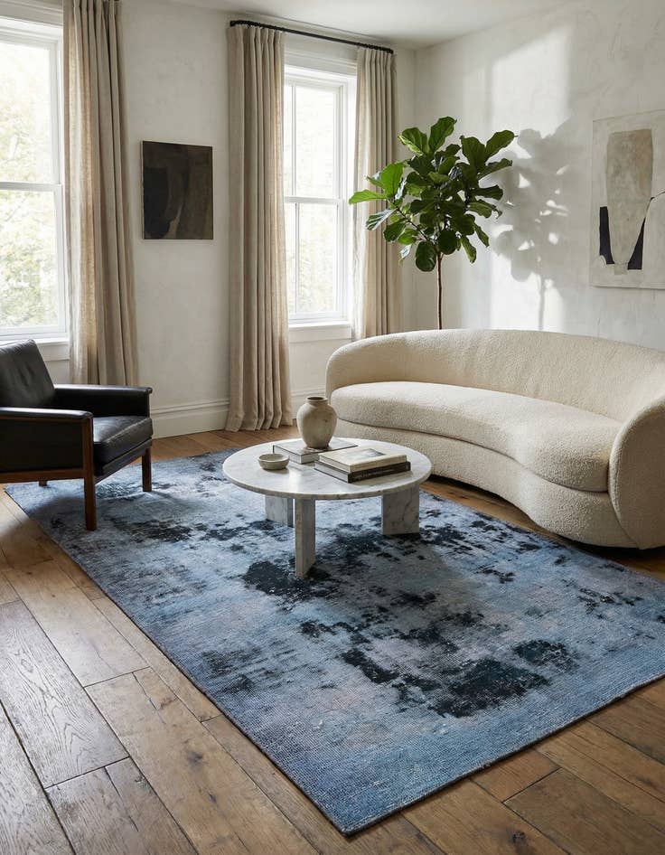 Detail image of 4' 9 x 9'  Hand Knotted Ultra Vintage Persian Wool Rug