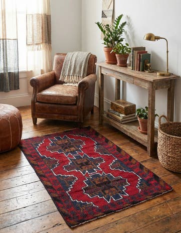 2' 10 x 4' 9 Hand Knotted Balouch Persian Wool Rug