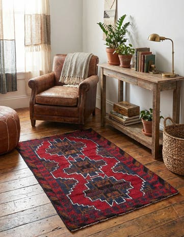 2' 10 x 4' 9 Hand Knotted Balouch Persian Wool Rug