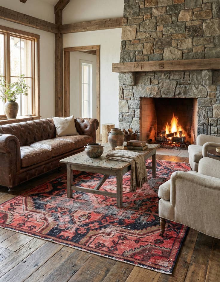 Detail image of 4' 1 x 5' 10  Hand Knotted Ultra Vintage Persian Wool Rug