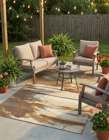 4' x 6' Easy-Clean Modern Indoor / Outdoor Rug