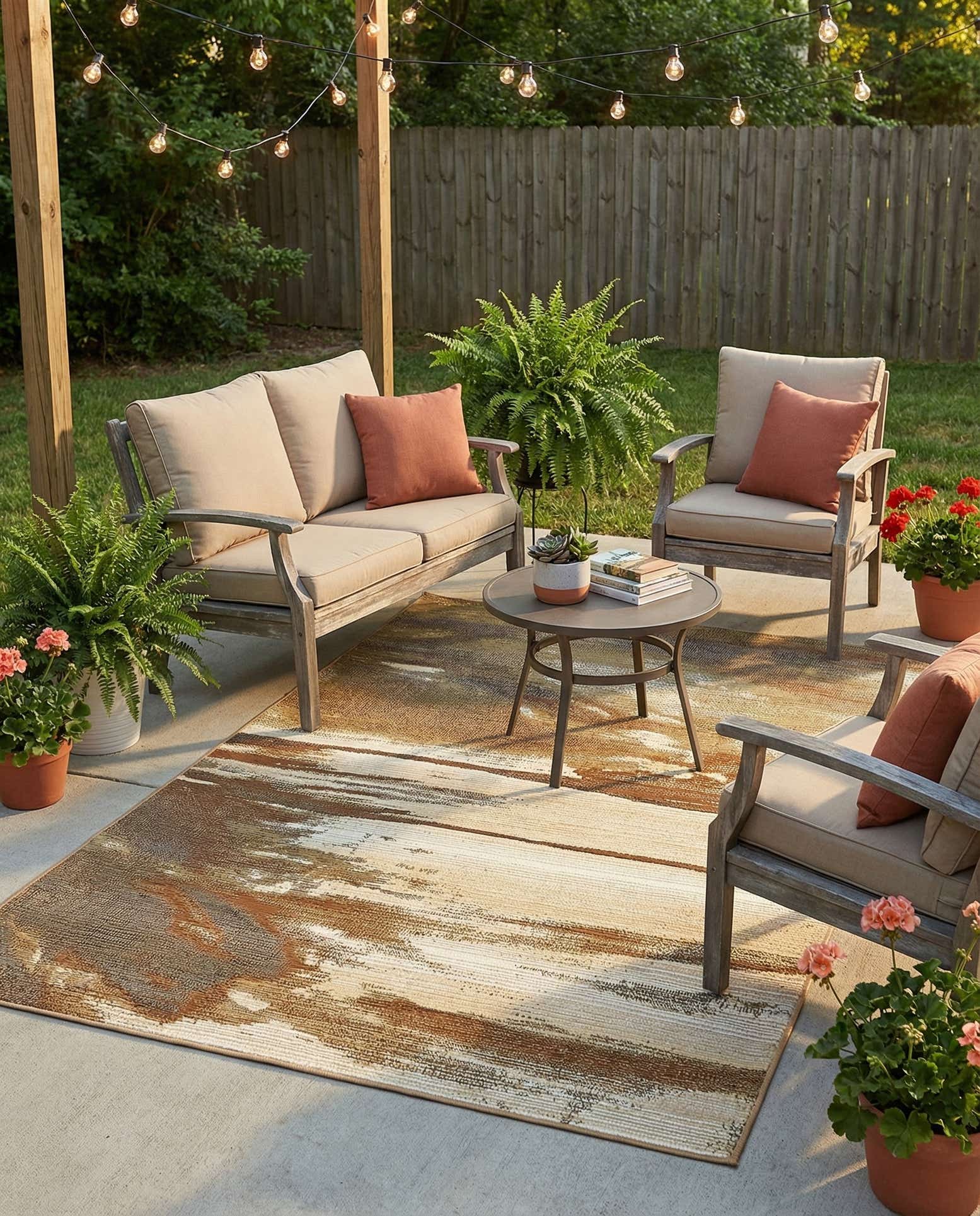 4' x 6' Easy-Clean Modern Indoor / Outdoor Rug