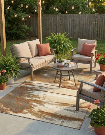 4' x 6' Easy-Clean Modern Indoor / Outdoor Rug