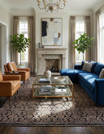 9' 5 x 12' 2 Hand Knotted Darya Wool Rug